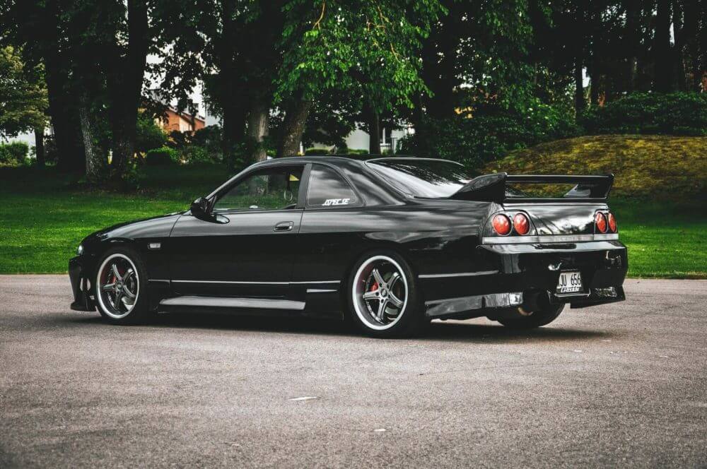 black car on the street