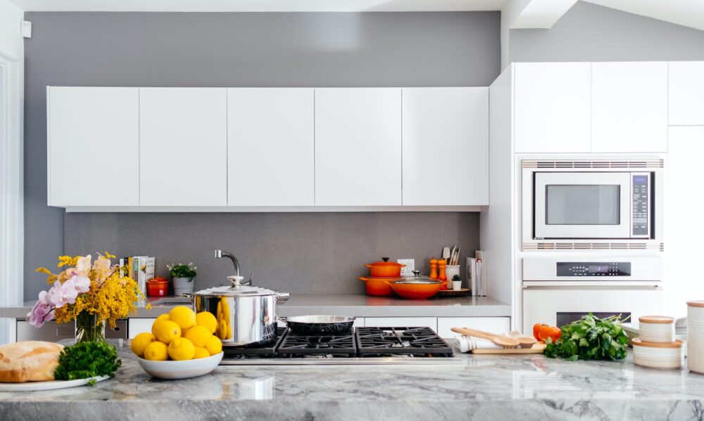 white and spotless kitchen