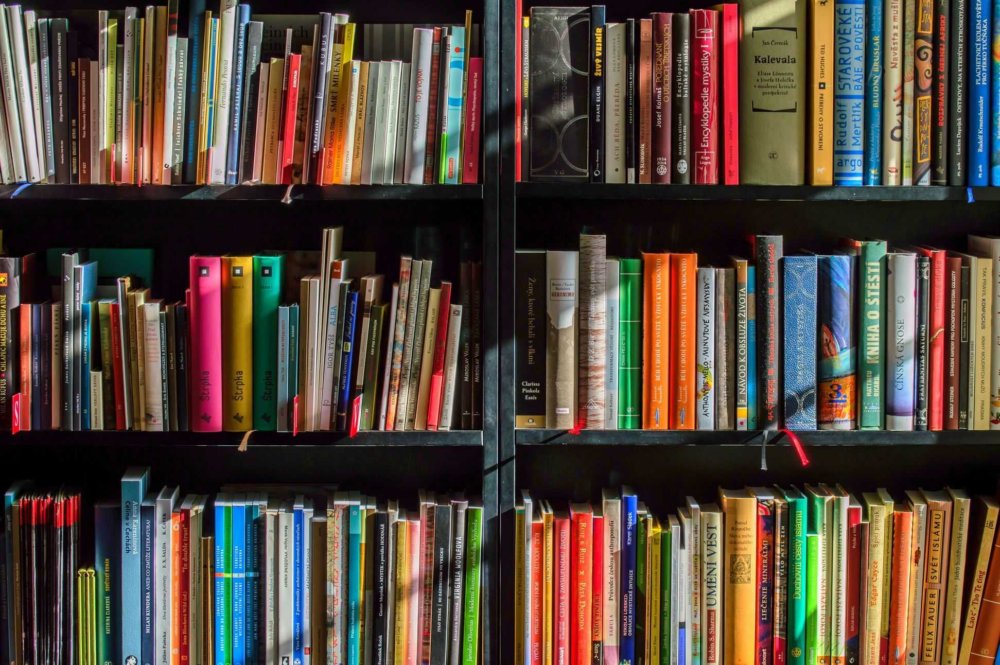 unpacked books after long-distance moving 