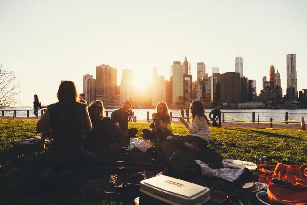 A group of friends in the park