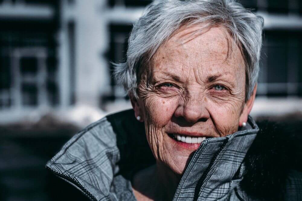 older person smiling