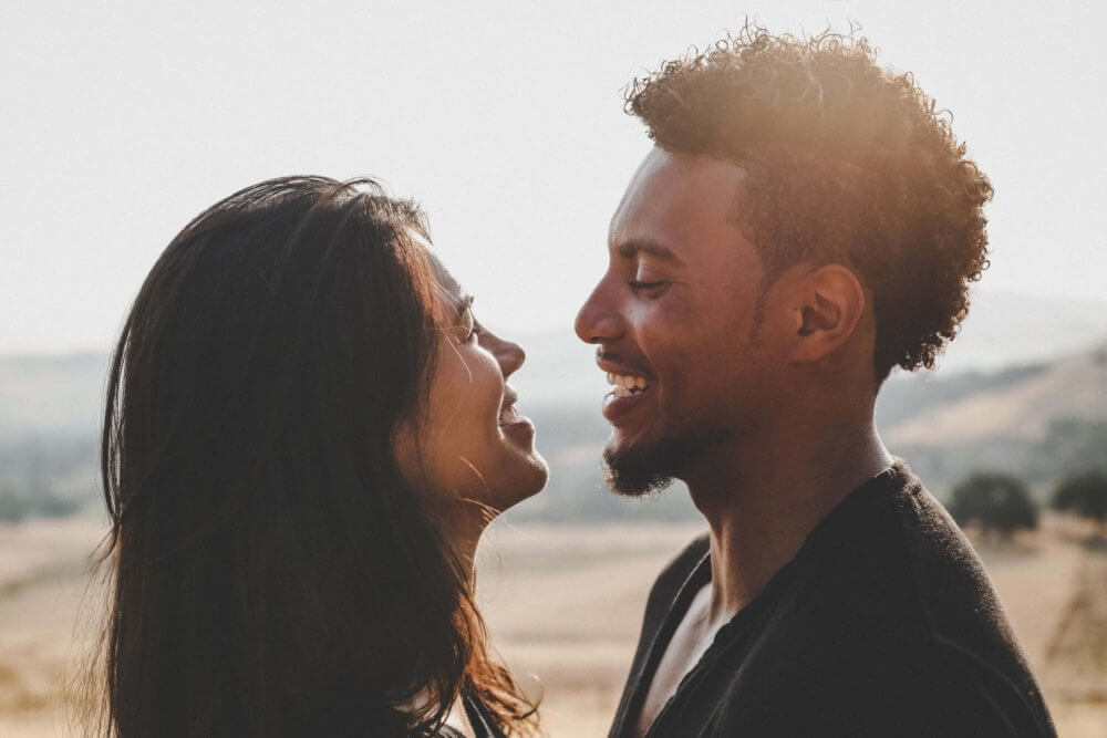 happy couple smiling