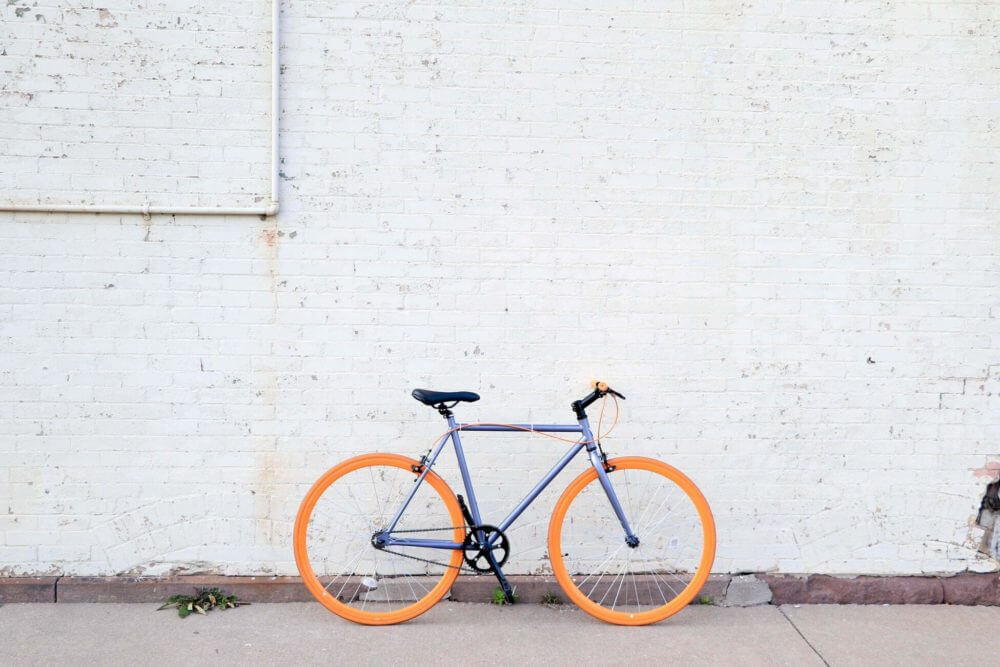 bike by the white wall