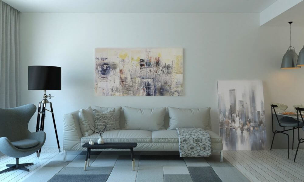 white living room interior