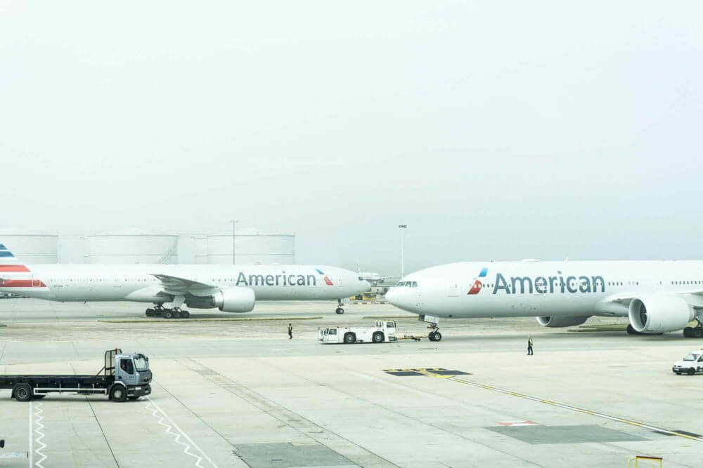 two plains on airport