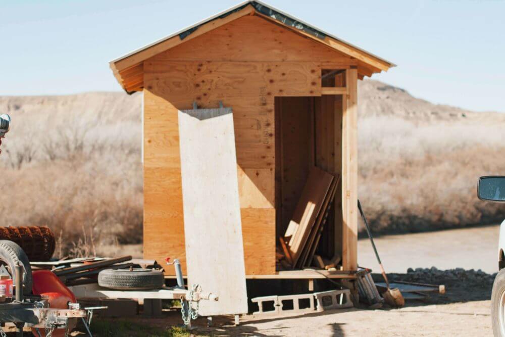 wooden shed during the day