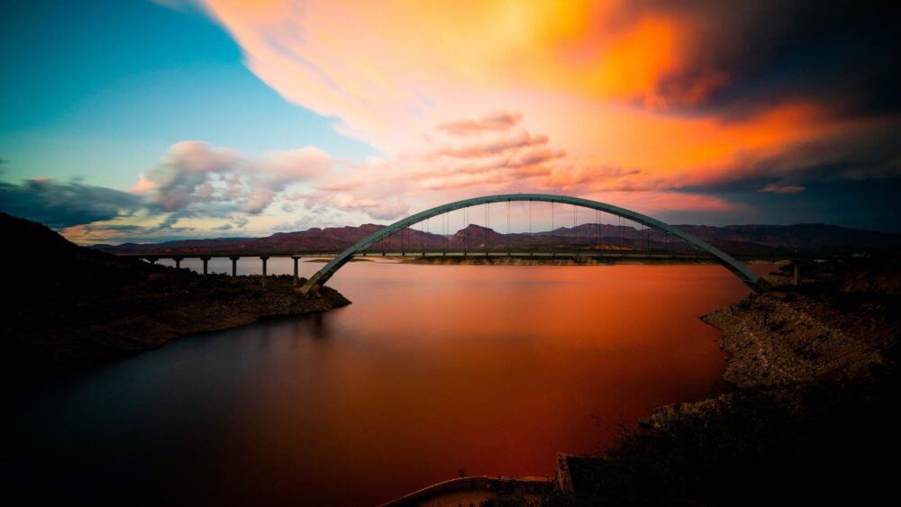 a bridge in Phoenix during the sunset