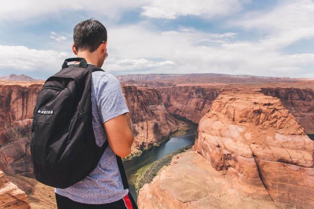 backpacker in grand canyon