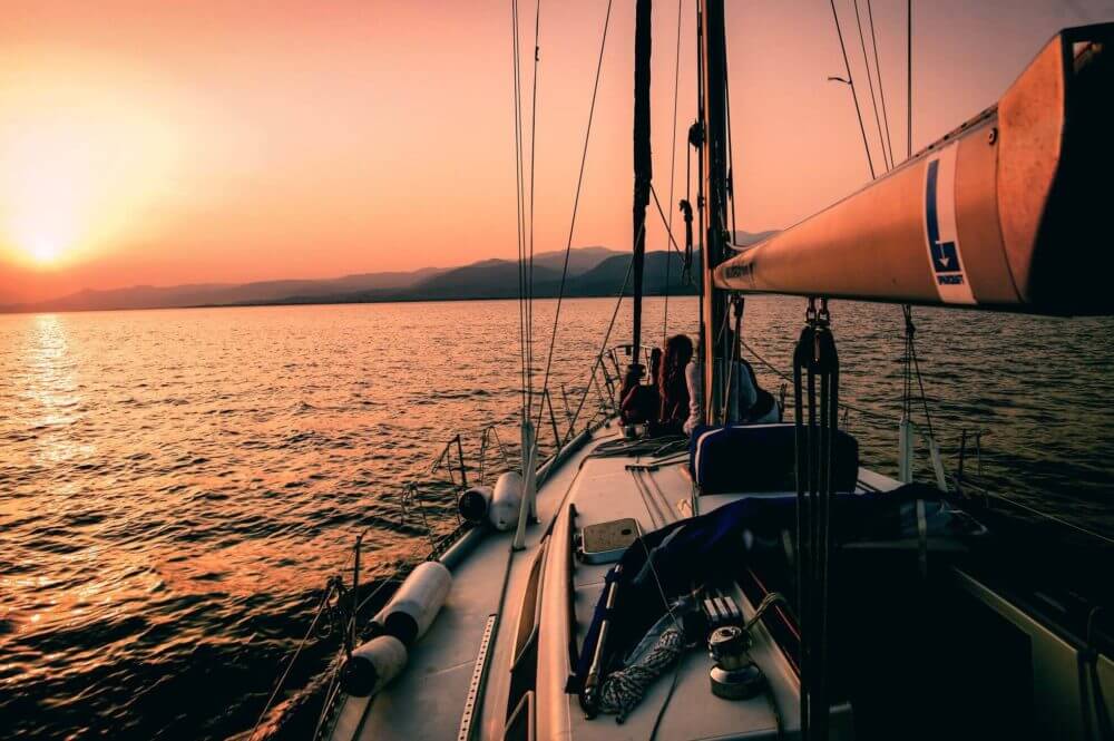 sailing during the sunset