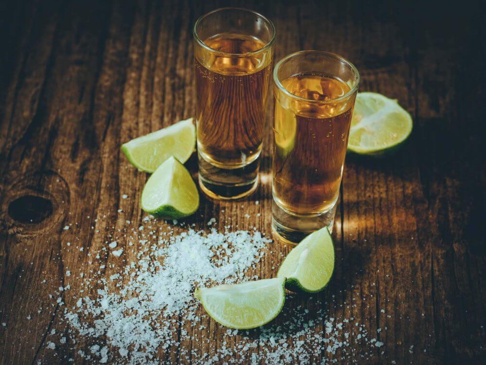 tequila shots and salt