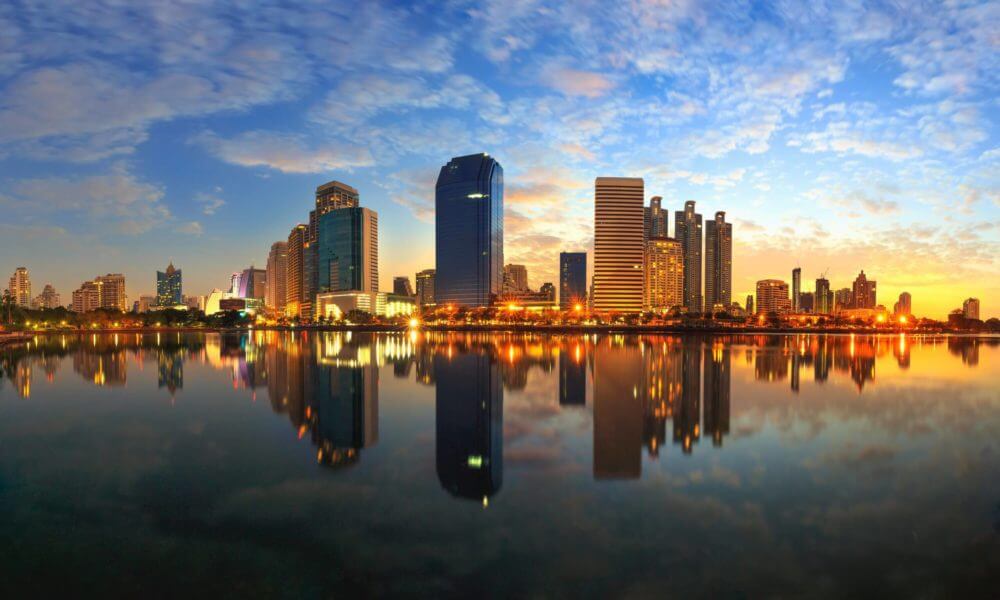 Houston skyline from west at Texas US