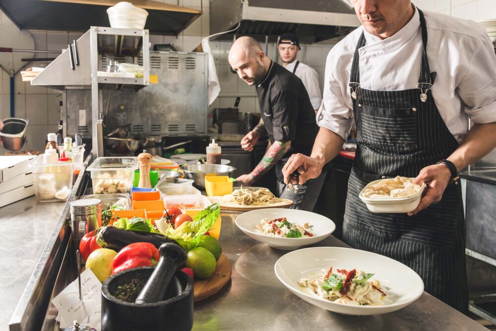 Chef working on the kitchen