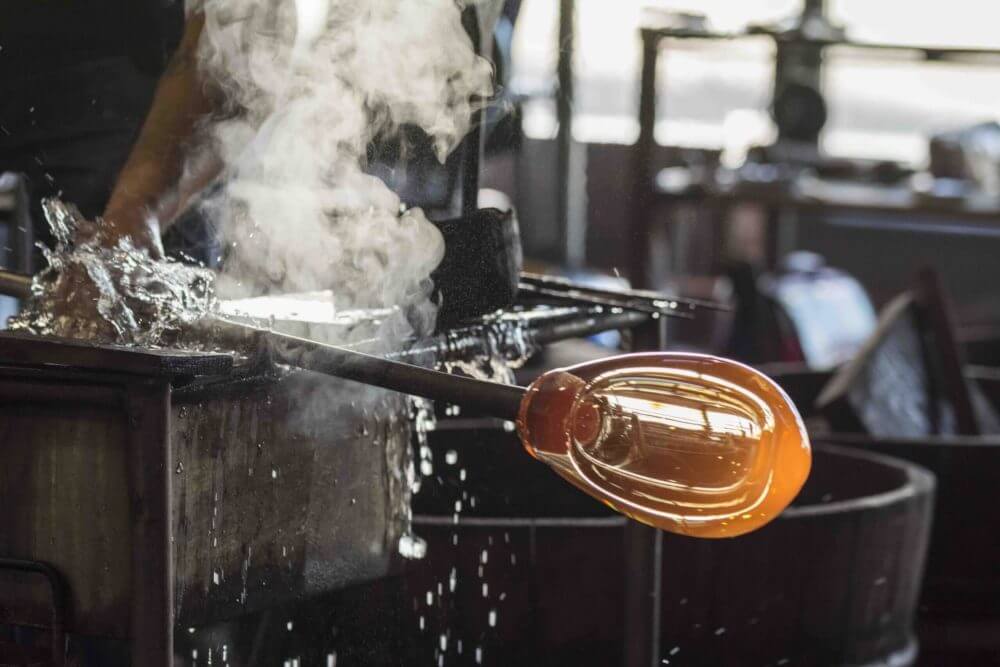 blowing glass