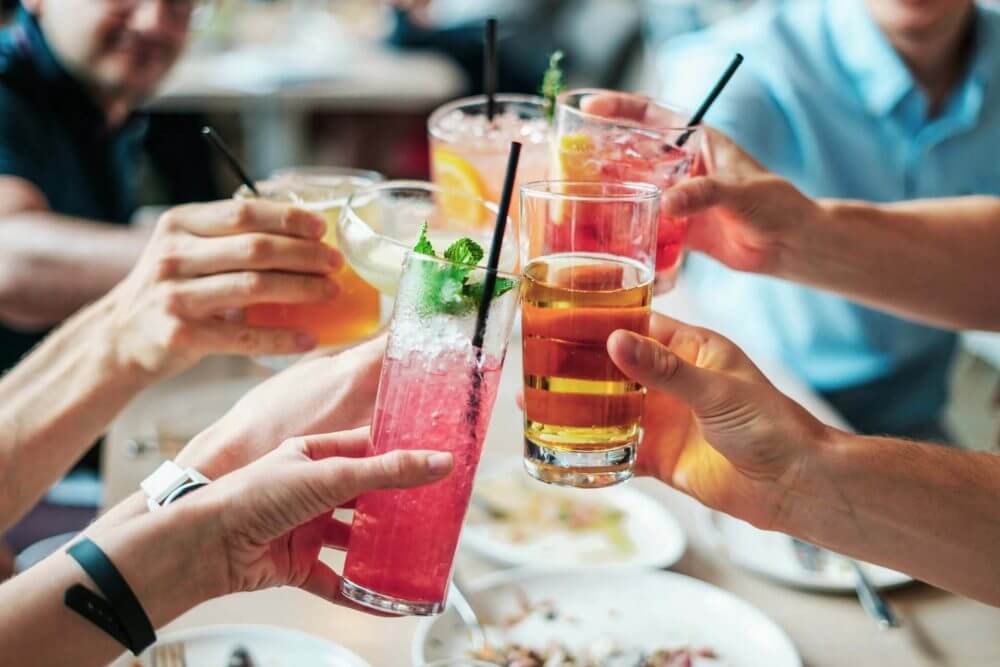 people dinking at the table