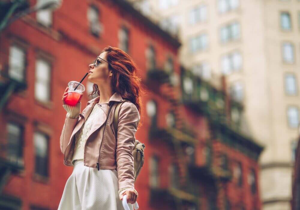 girl walking down the street