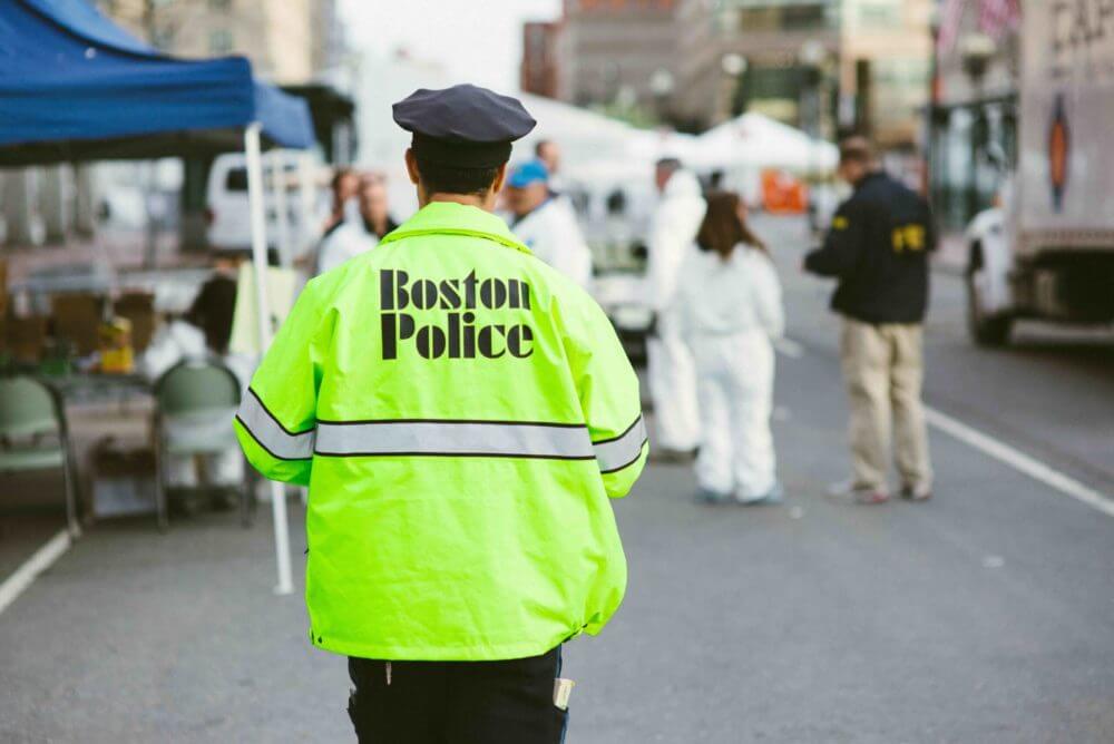 Boston police on the street