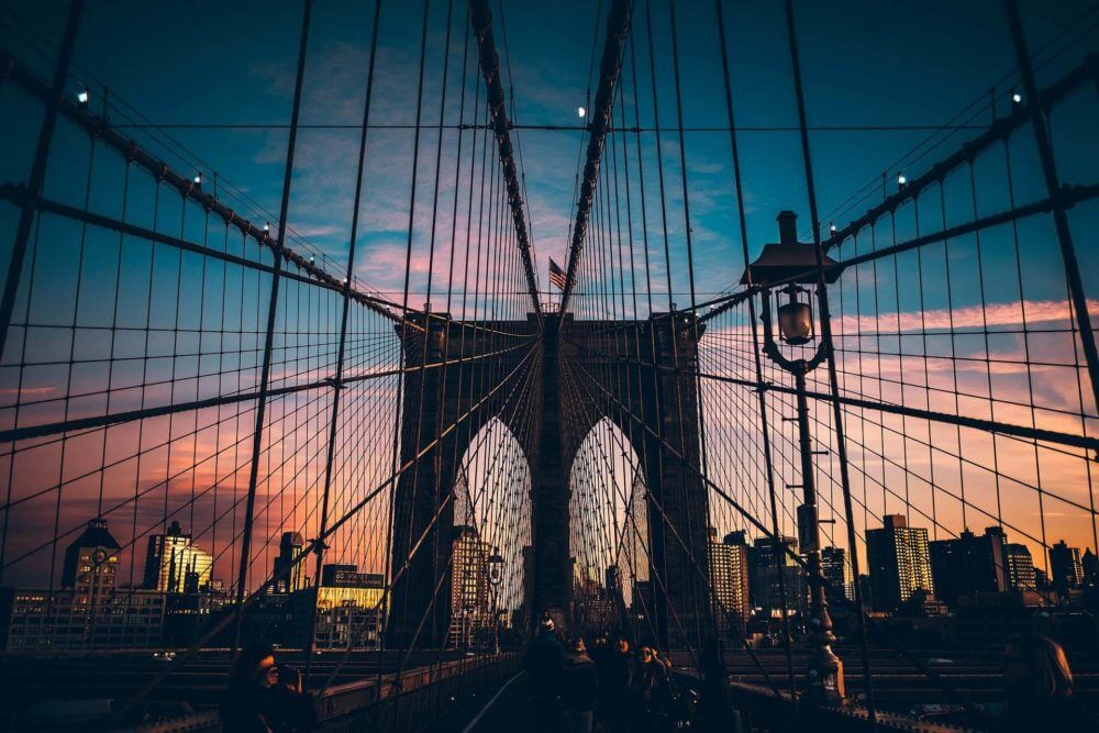 Brooklyn bridge at night