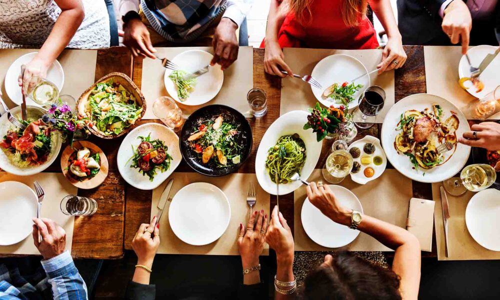 plates of food on the table