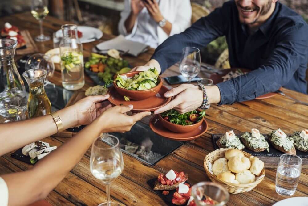 people having lunch