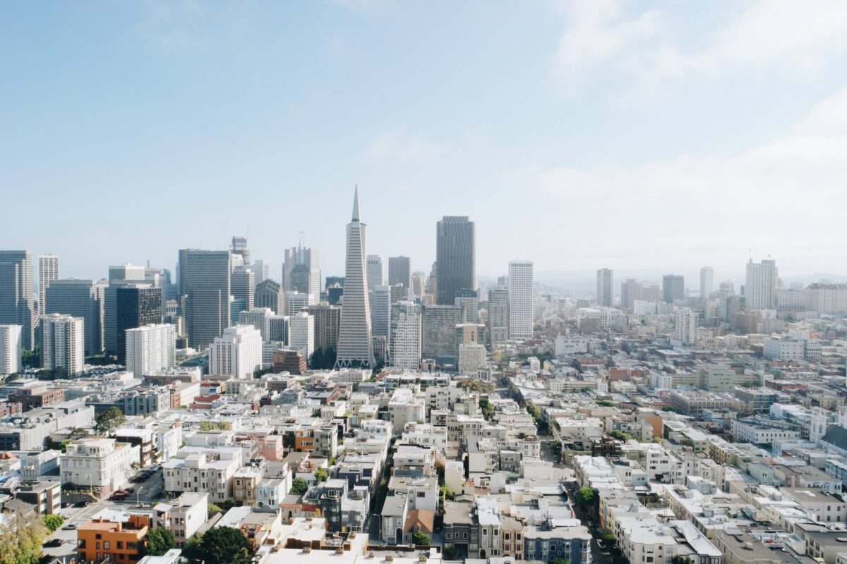 San Francisco cityscape from Coit Tower California