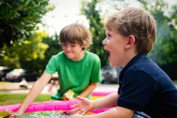 Two kids in the park