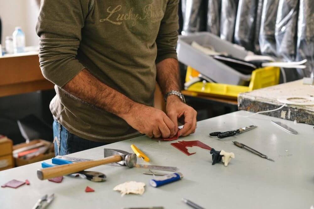 A man in his garage