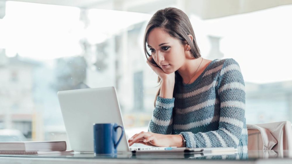 A person working on a laptop