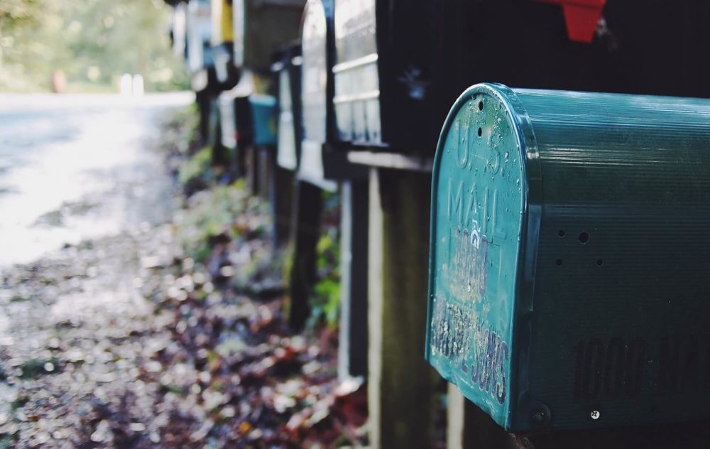 A row of mailboxes