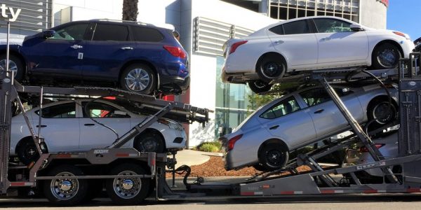 cars on truck