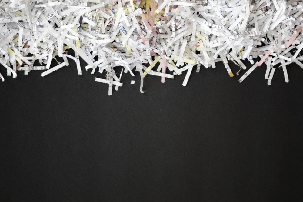 Shredded paperwork