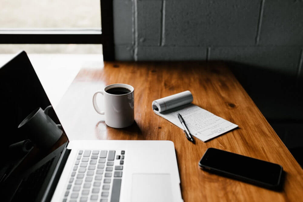 A laptop on the desk