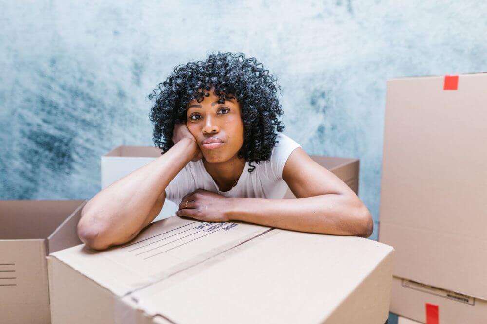 A girl preparing for cross-country moving