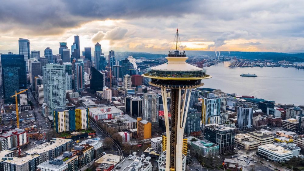 Aerial view of Seattle skyline