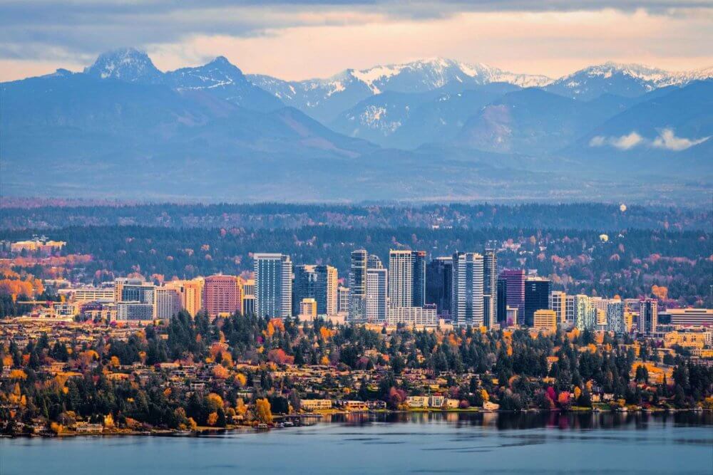 Aerial view of Bellevue, Washington