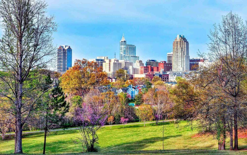 Wide shot of Raleigh, North Carolina