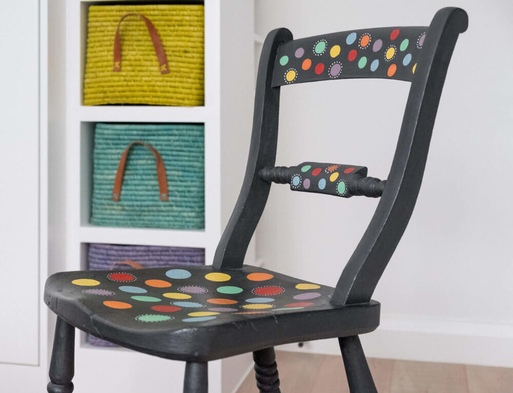 A hand-painted chair 