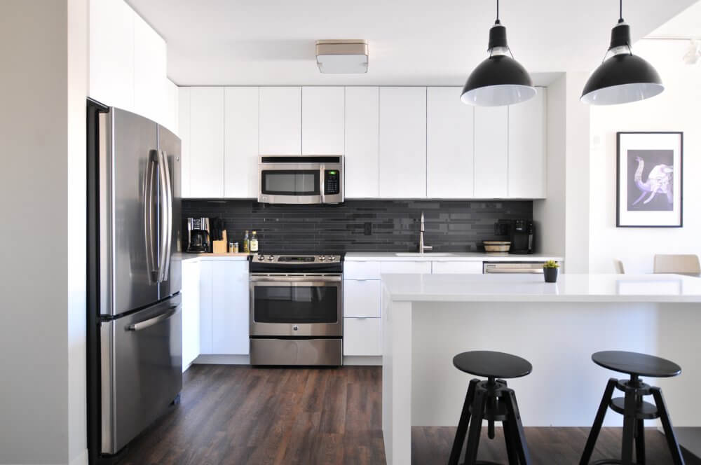 Kitchen in a grey color 