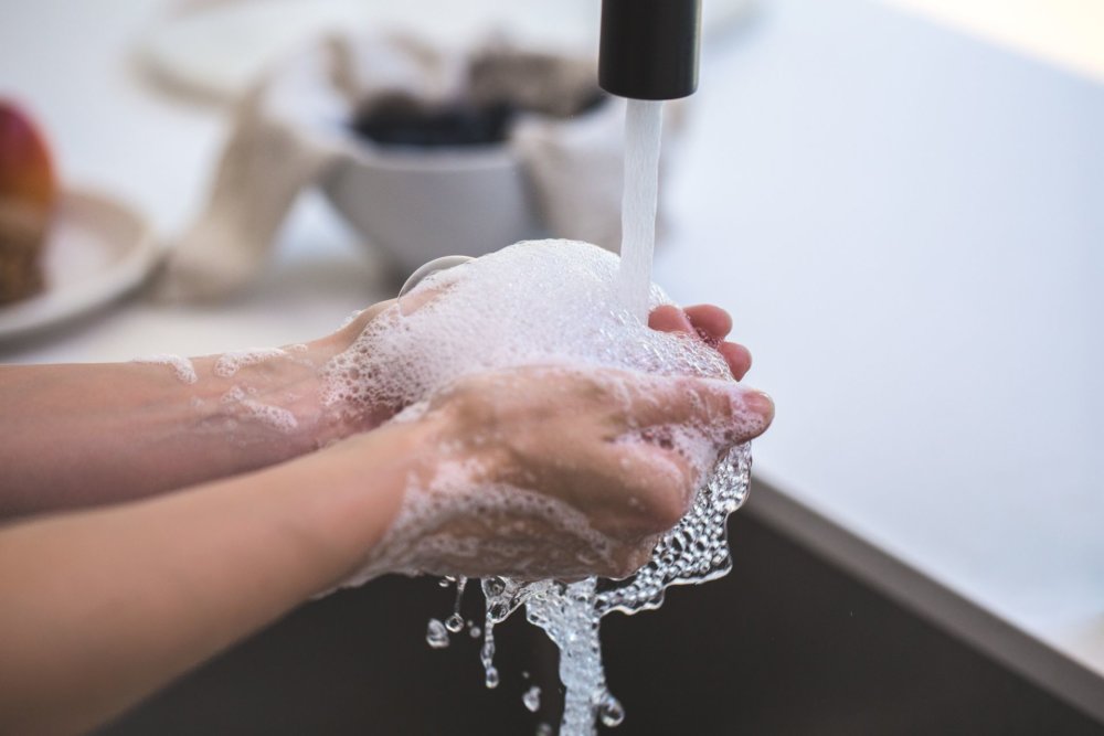 A person is washing hands 