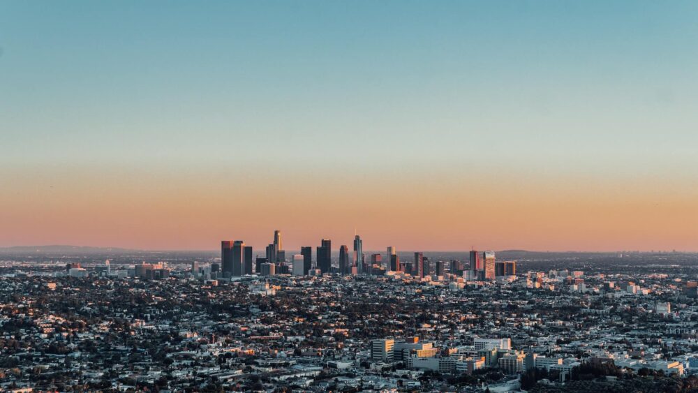 A panoramic view of Los Angeles, California