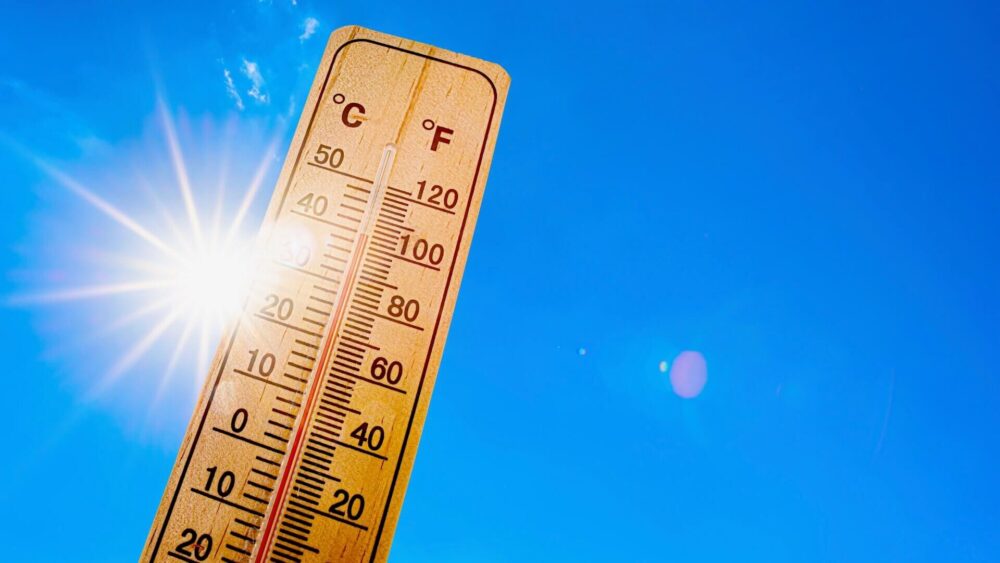 A thermometer in the sun