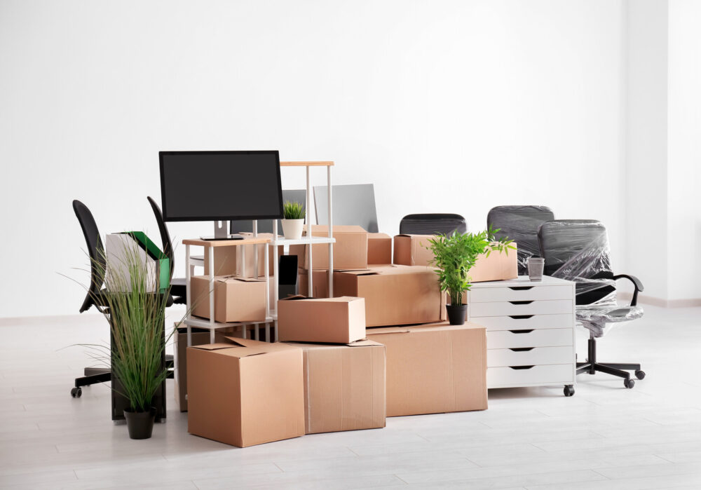 Boxes in an office 