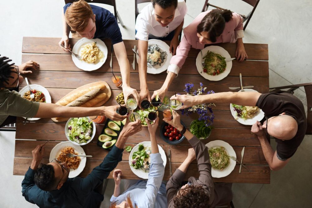 A group of friends sitting around the table