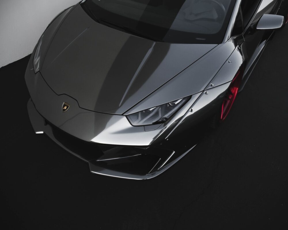 A black Lamborghini