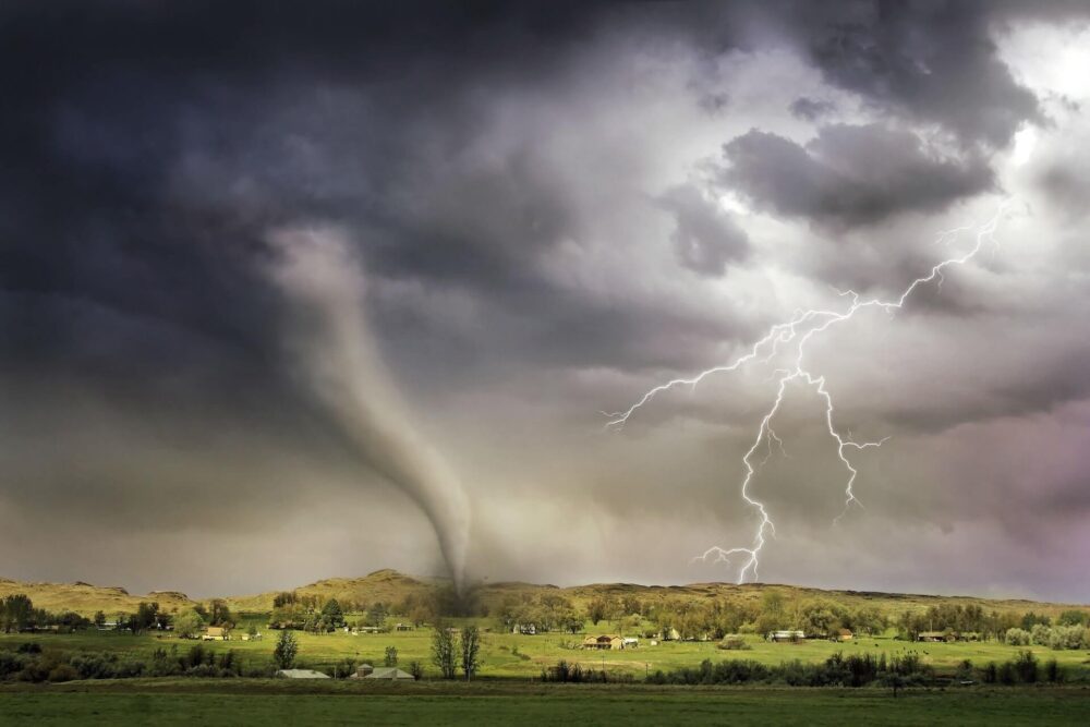 Lightning and a tornado