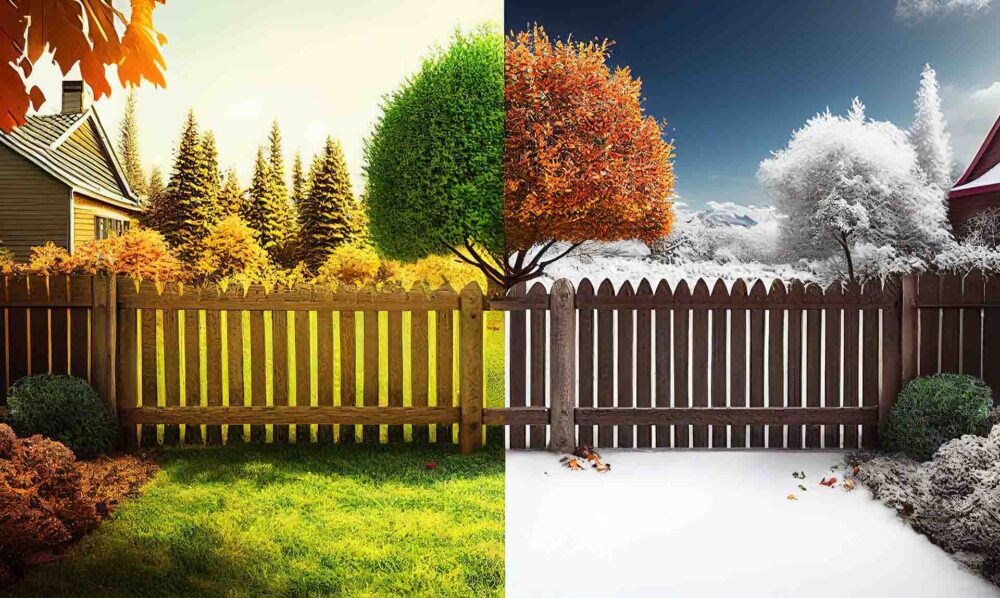 split comparison view of different summer vs winter seasons