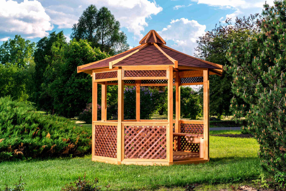 Outdoor wooden gazebo