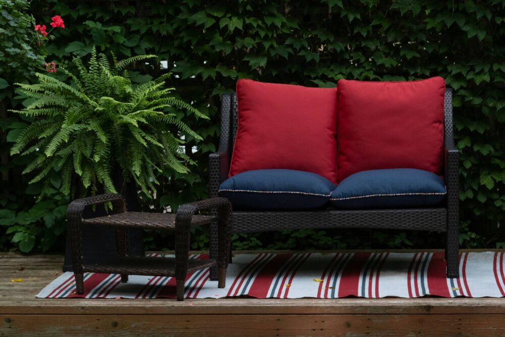 Garden sofa and a small table